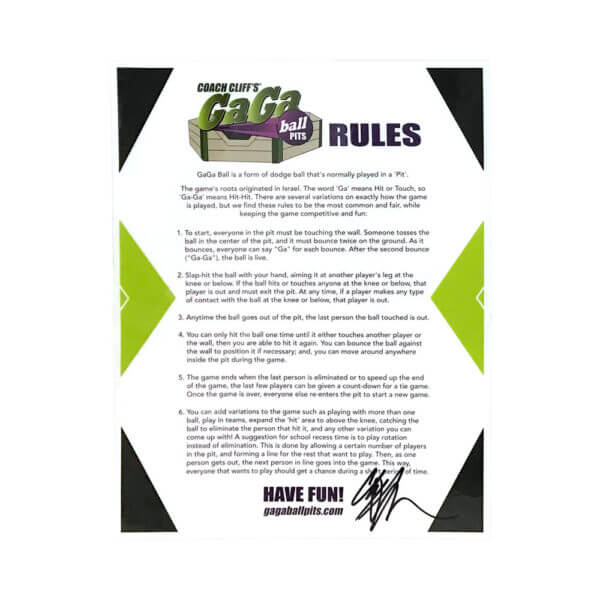 Coach Cliff's GaGa Ball Pits gaga ball rules